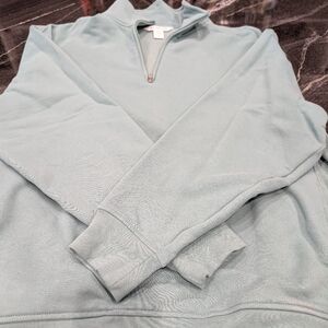 Women's Athleta Teal Blue Half-Zip Sweatshirt